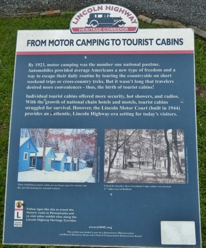 From Motor Camping to Tourist Cabins Marker. Click for full size. From Motor Camping to Tourist Cabins Marker image. Click for full size.