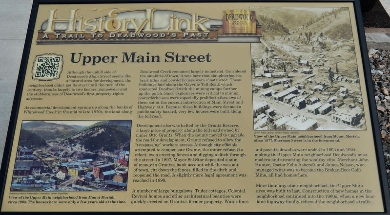 Upper Main Street Marker. Click for full size. Upper Main Street Marker image. Click for full size.