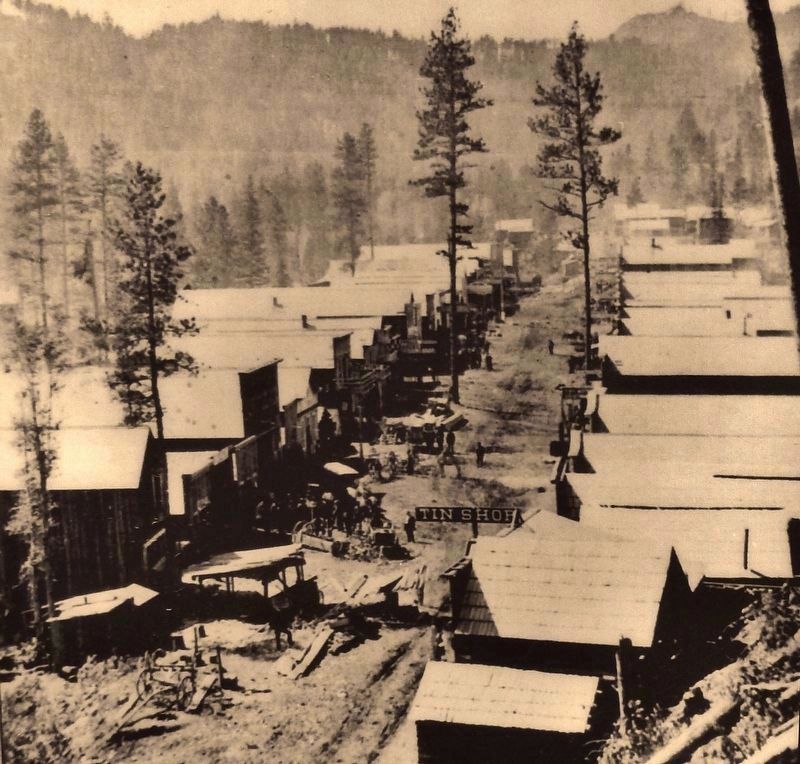 Marker detail: Mining Camp image. Click for full size.