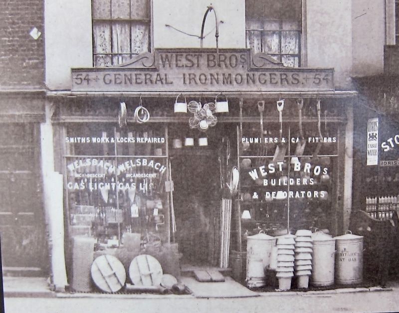 Marker detail: West Bros. Ironmongers at 54 Marchmont. Click for full size. Marker detail: West Bros. Ironmongers at 54 Marchmont image. Click for full size.