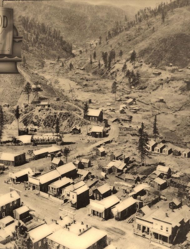 Marker detail: view of the Upper Main neighborhood from Mount Moriah, circa 1877 image. Click for full size.
