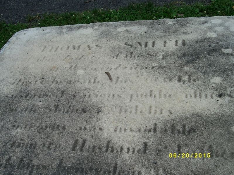 Close-up of Thomas Smith grave image. Click for full size.