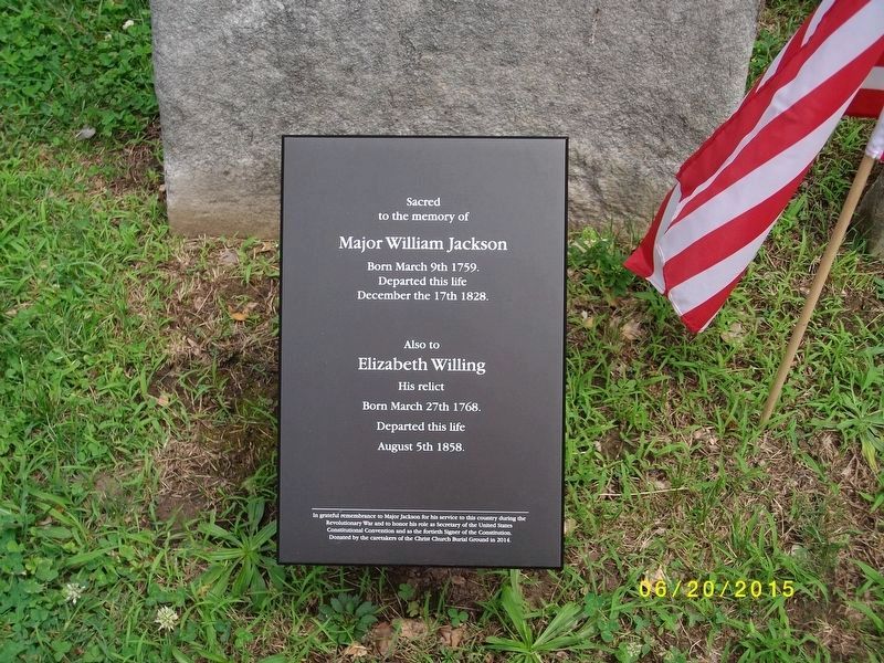 Major William Jackson Marker. Click for full size. Major William Jackson Marker image. Click for full size.