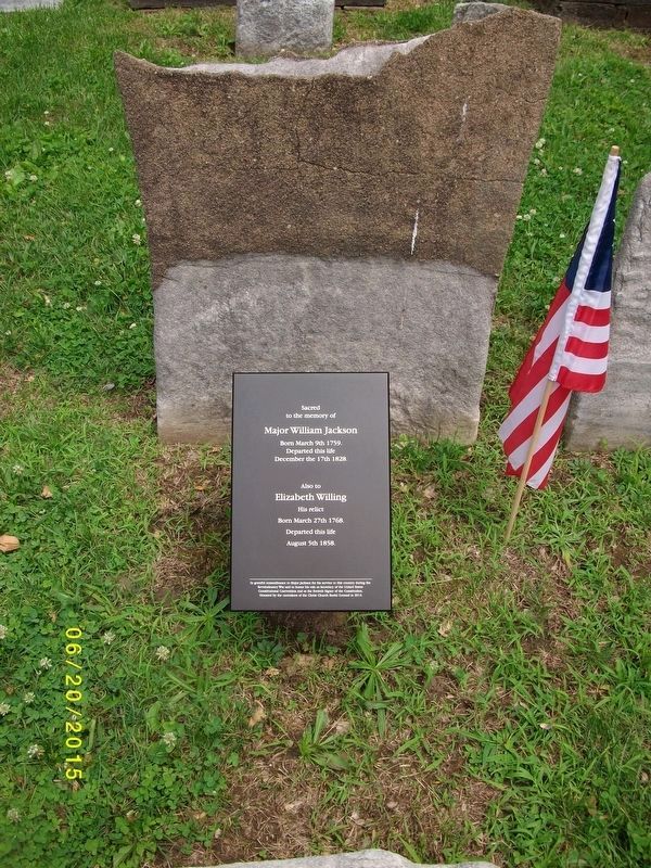Major William Jackson grave. Click for full size. Major William Jackson grave image. Click for full size.