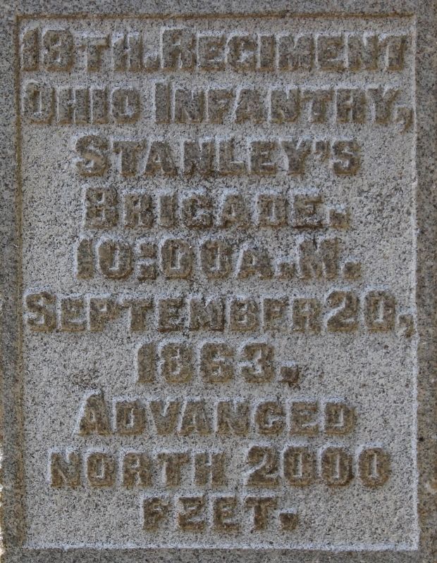 18th Ohio Infantry Marker. Click for full size. 18th Ohio Infantry Marker image. Click for full size.