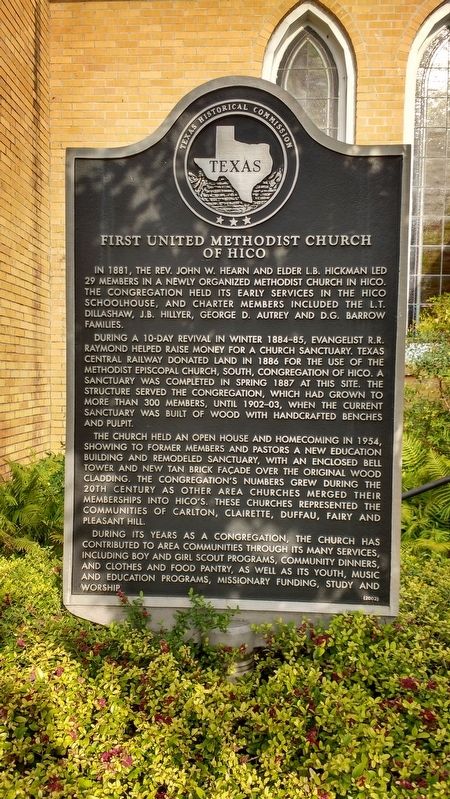 First United Methodist Church of Hico Marker image. Click for full size.