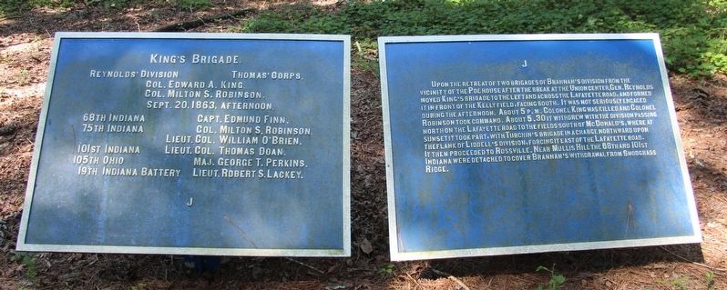 E. King's Brigade Marker. Click for full size. E. King's Brigade Marker image. Click for full size.