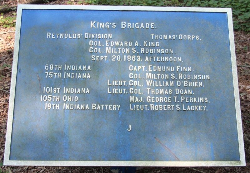 E. King's Brigade Marker. Click for full size. E. King's Brigade Marker image. Click for full size.