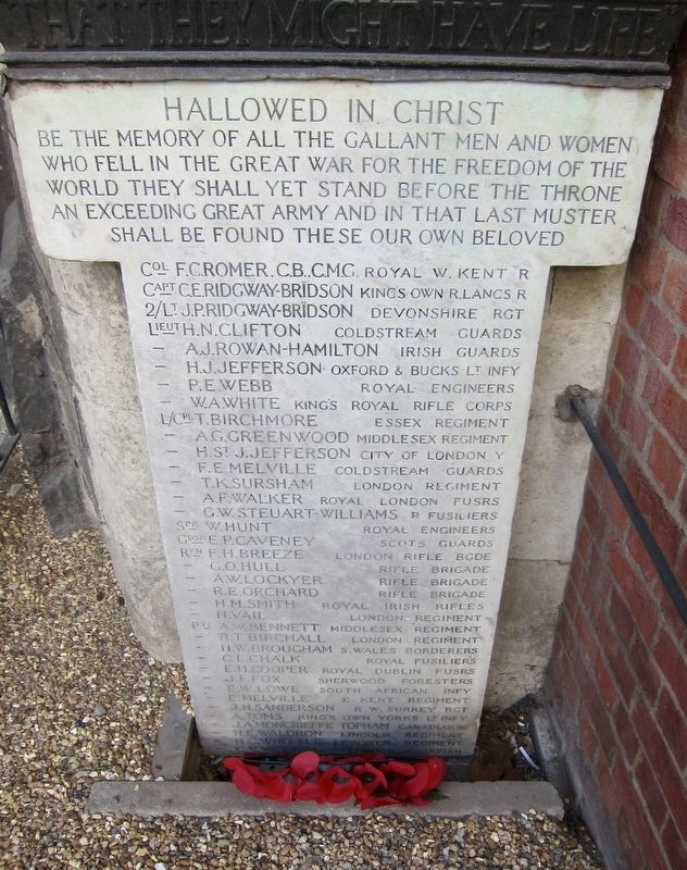 St. Bartholomew World War I Memorial image. Click for full size.