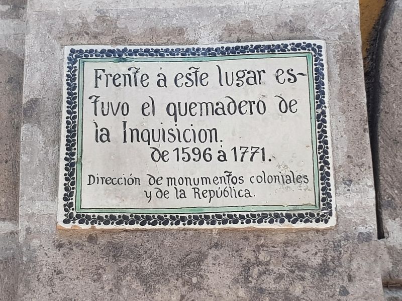 The Convent of San Diego and the Inquisition Marker. Click for full size. The Convent of San Diego and the Inquisition Marker image. Click for full size.
