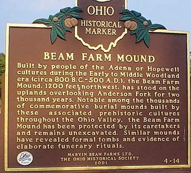 Beam Farm Mound Marker image. Click for full size.