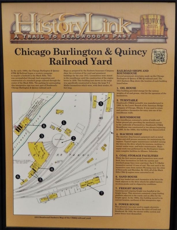 Chicago Burlington & Quincy Railroad Yard Marker (<i>panel 2</i>) image. Click for full size.