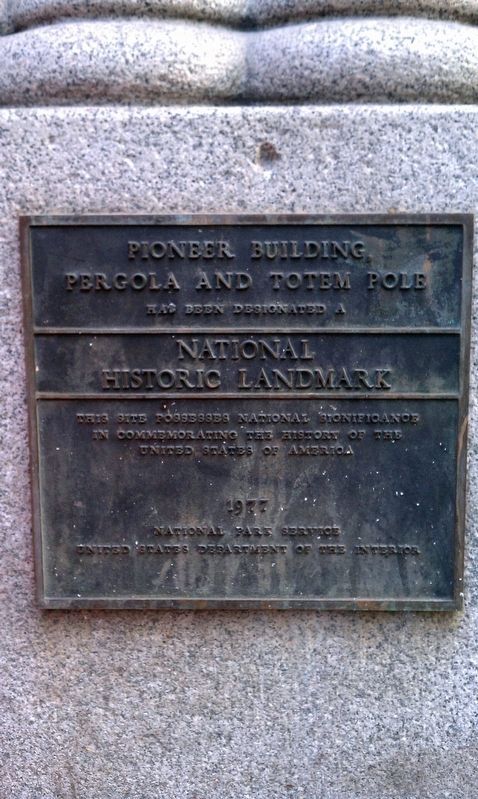 The Pioneer Square Pergola National Historic Landmark Marker. Click for full size. The Pioneer Square Pergola National Historic Landmark Marker image. Click for full size.