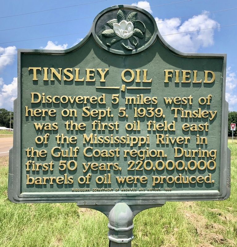 Tinsley Oil Field Marker. Click for full size. Tinsley Oil Field Marker image. Click for full size.