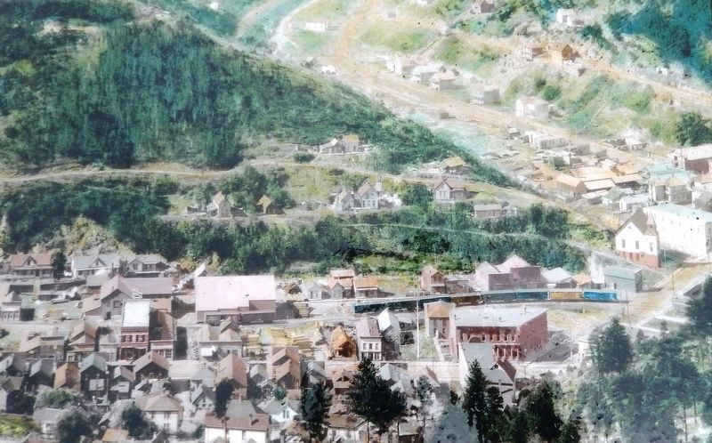 Marker detail: McGovern Hill and Upper Main Street as seen from Mount Moriah, circa 1900 image. Click for full size.