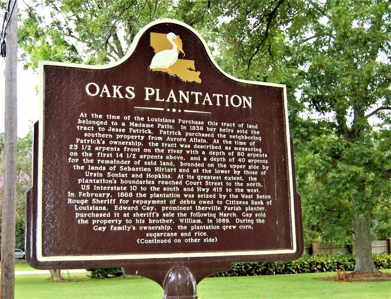 Oaks Plantation Marker image. Click for full size.