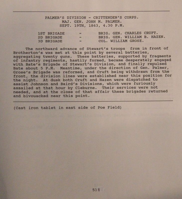 Palmer's Division Marker image. Click for full size.