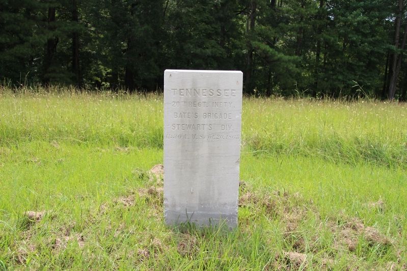 20th Tennessee Infantry Marker. Click for full size. 20th Tennessee Infantry Marker image. Click for full size.