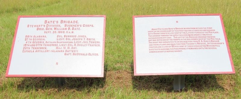 Bates Brigade Marker. Click for full size. Bates Brigade Marker image. Click for full size.