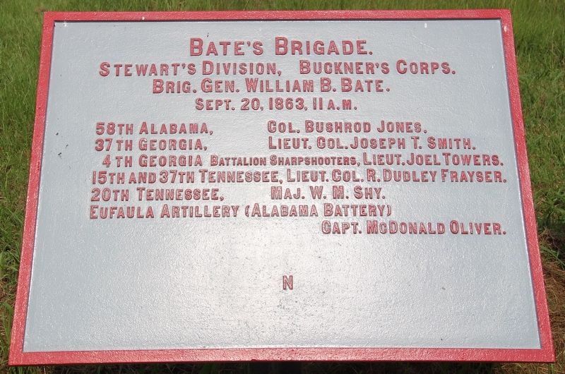 Bates Brigade Marker. Click for full size. Bates Brigade Marker image. Click for full size.