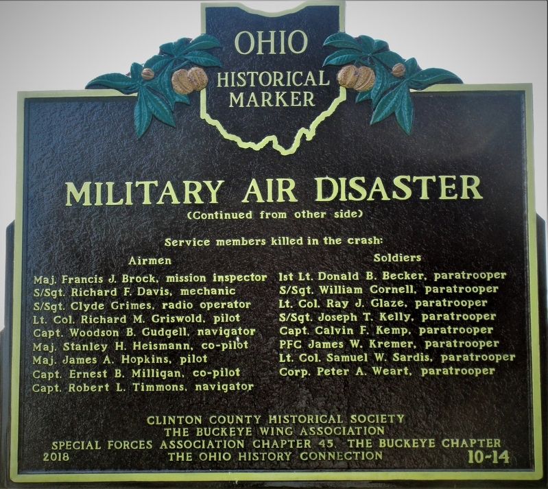Military Air Disaster Marker image. Click for full size.