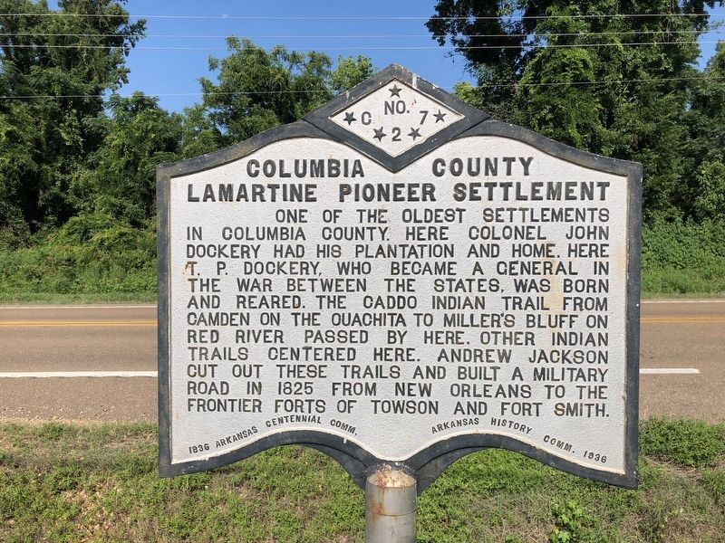 Columbia County Lamartine Pioneer Settlement Marker. Click for full size. Columbia County Lamartine Pioneer Settlement Marker image. Click for full size.
