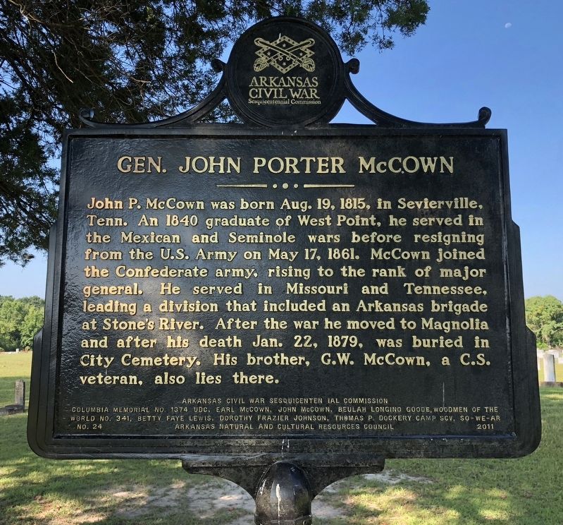 Gen. John Porter McCown Marker image. Click for full size.