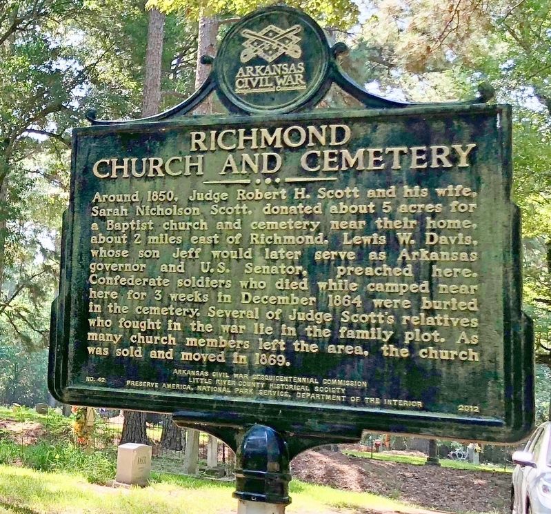 Richmond Church and Cemetery Marker image. Click for full size.