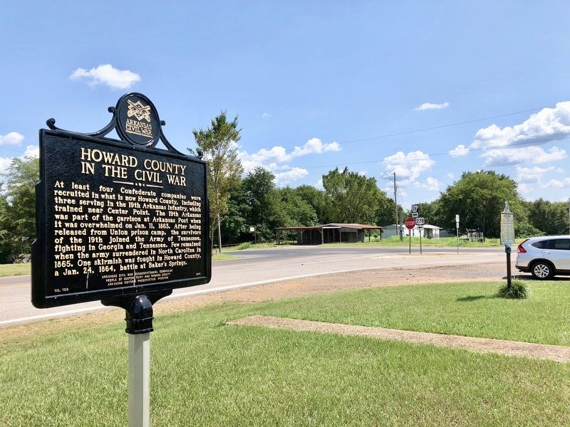 view from marker looking south at the U.S. 278/AR-26 intersection. image. Click for full size.