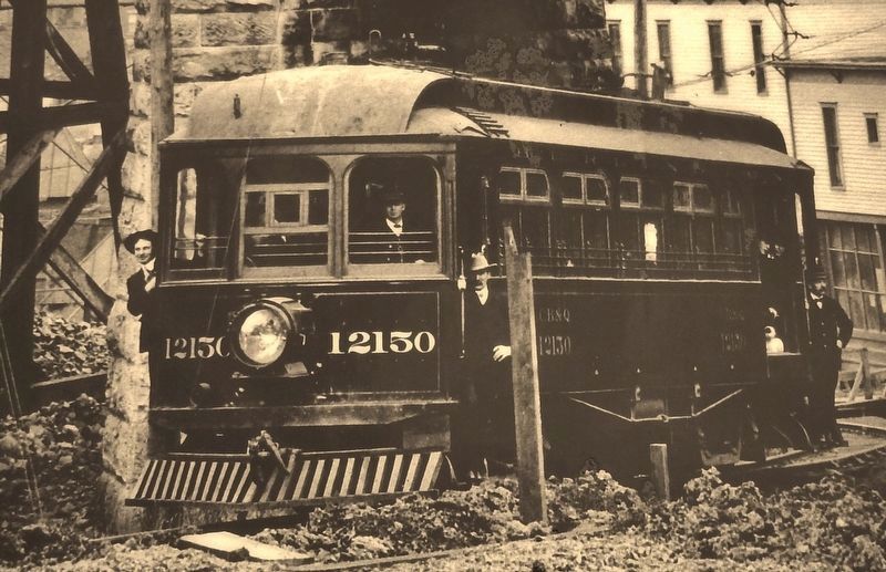 Marker detail: C.B. & Q. Trolley image. Click for full size.