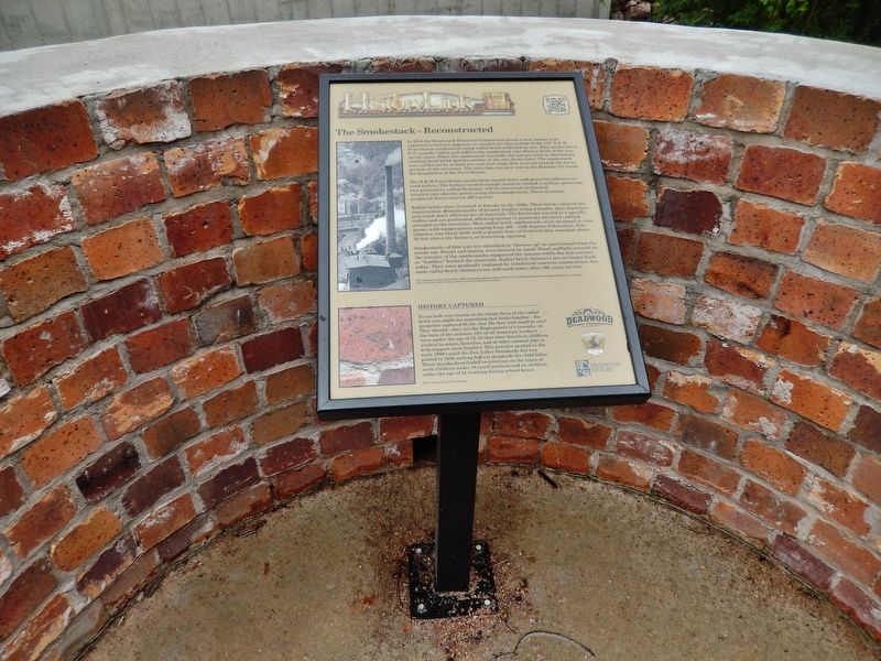 The Smokestack - Reconstructed Marker (<i>wide view; marker in reconstructed smokestack exhibit</i>). Click for full size. The Smokestack - Reconstructed Marker (<i>wide view; marker in reconstructed smokestack exhibit</i>) image. Click for full size.