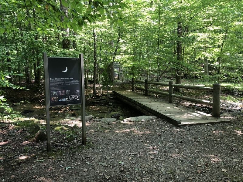 Blue Blazes Whiskey Trail Marker. Click for full size. Blue Blazes Whiskey Trail Marker image. Click for full size.