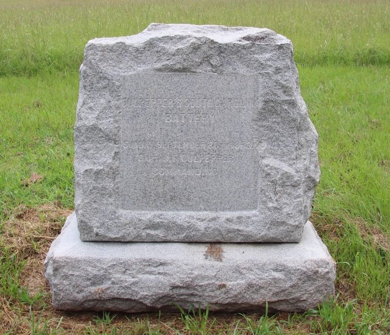 Culpepper's South Carolina Battery Marker. Click for full size. Culpepper's South Carolina Battery Marker image. Click for full size.