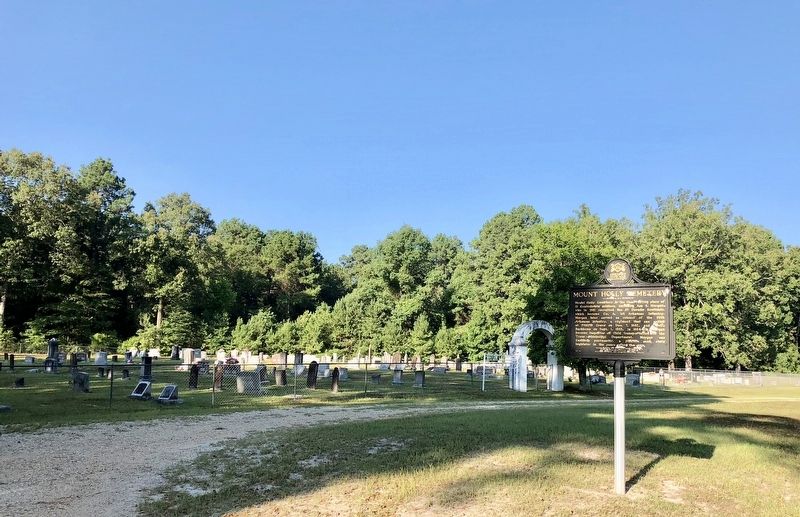 View of marker and Mount Holly Cemetery. image. Click for full size.