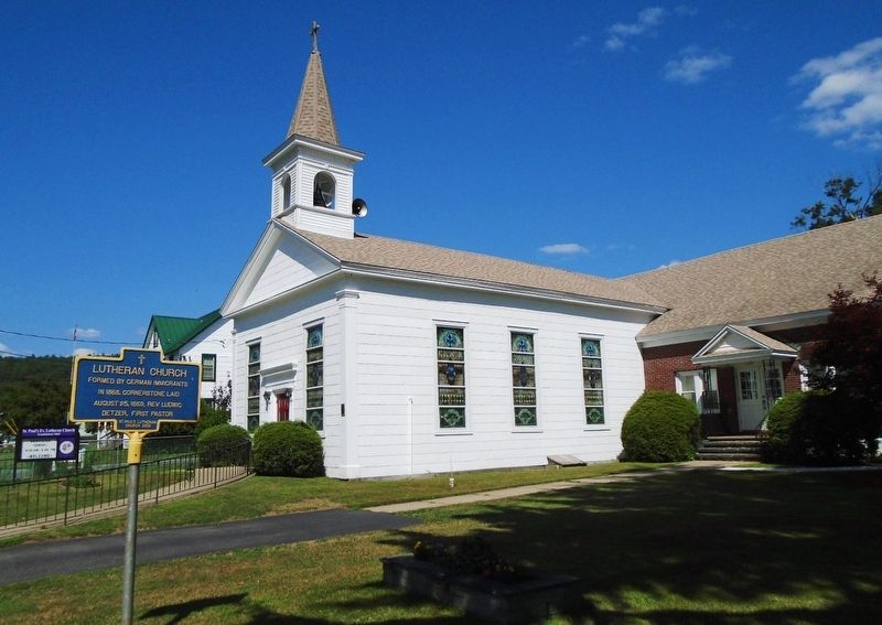 Lutheran Church and Marker image. Click for full size.