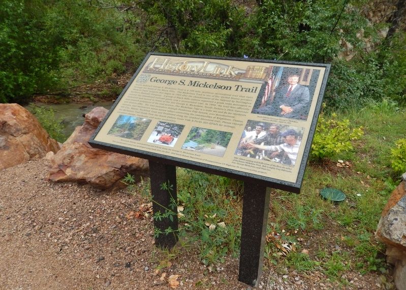 George S. Mickelson Trail Marker (<i>tall view</i>) image. Click for full size.