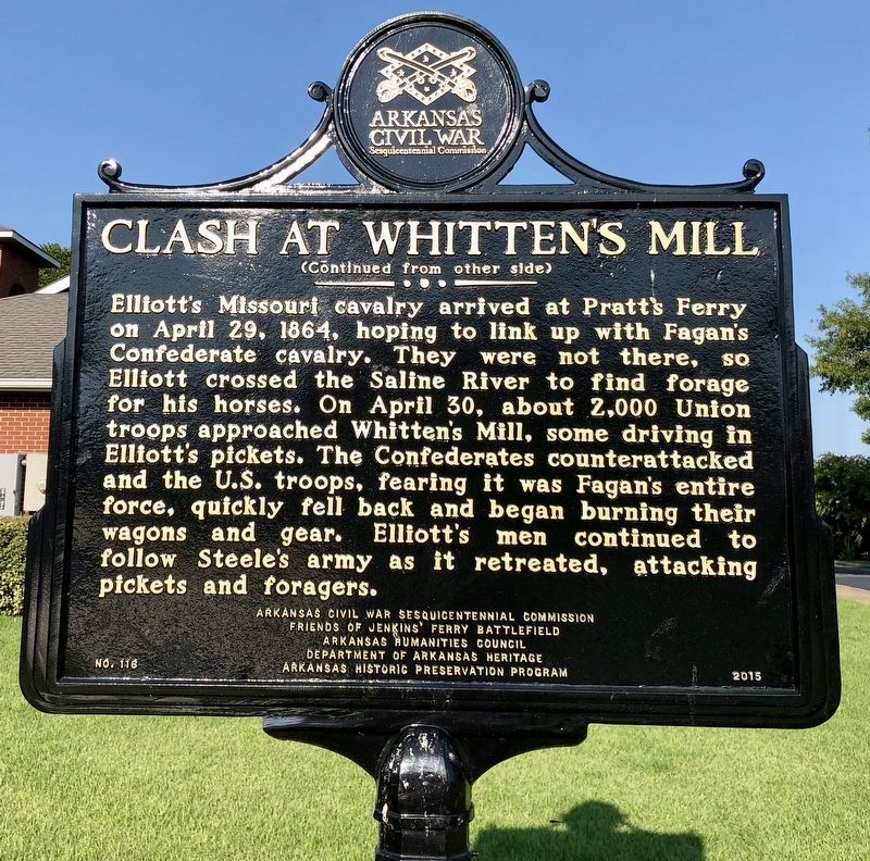 Clash at Whitten's Mill Marker (rear) image. Click for full size.