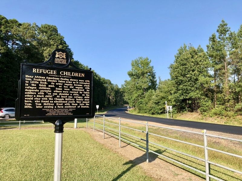 Refugee Children Marker looking north towards Sheridan. image. Click for full size.