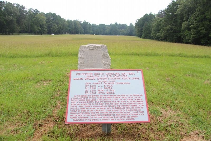 Culpepper's South Carolina Battery Marker. Click for full size. Culpepper's South Carolina Battery Marker image. Click for full size.