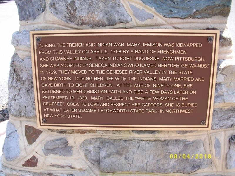 Mary Jemison Marker image. Click for full size.