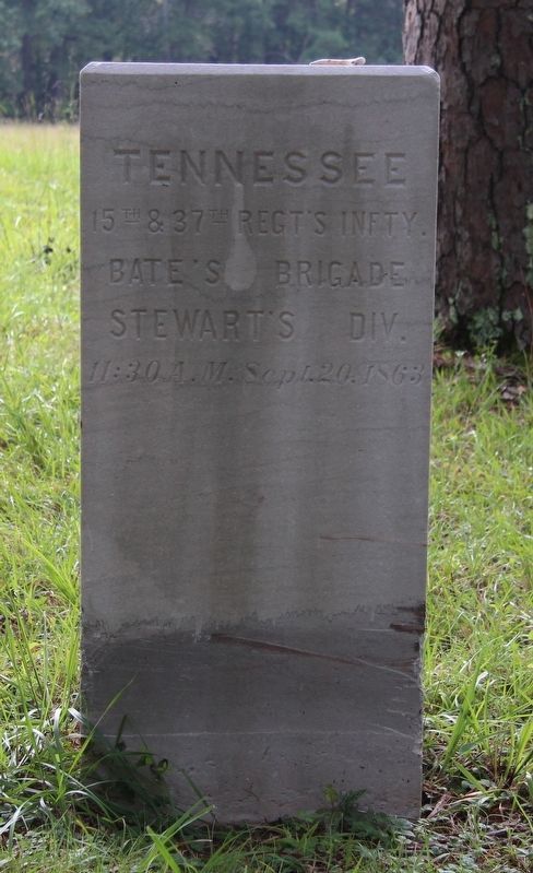 15th & 37th Tennessee Infantry Marker. Click for full size. 15th & 37th Tennessee Infantry Marker image. Click for full size.
