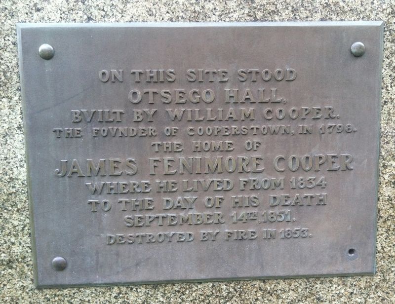 Otsego Hall Marker. Click for full size. Otsego Hall Marker image. Click for full size.