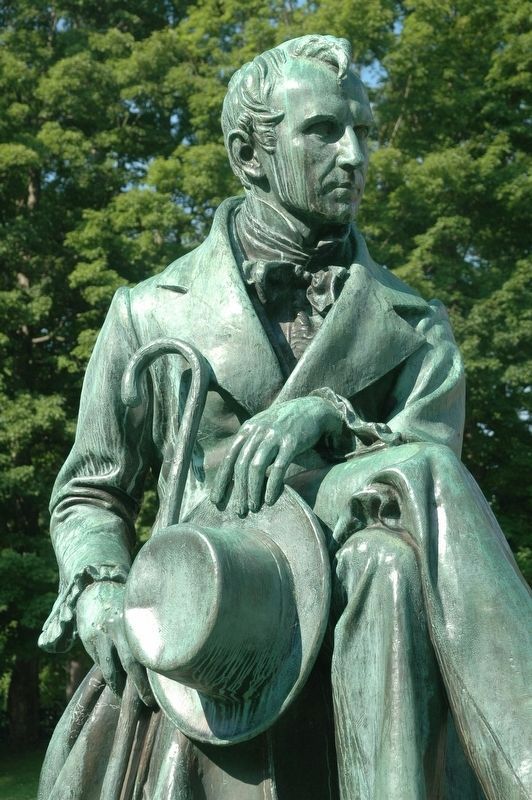 James Fenimore Cooper Statue - Detail image. Click for full size.