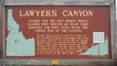Lawyer's Canyon Marker. Click for full size. Lawyer's Canyon Marker image. Click for full size.