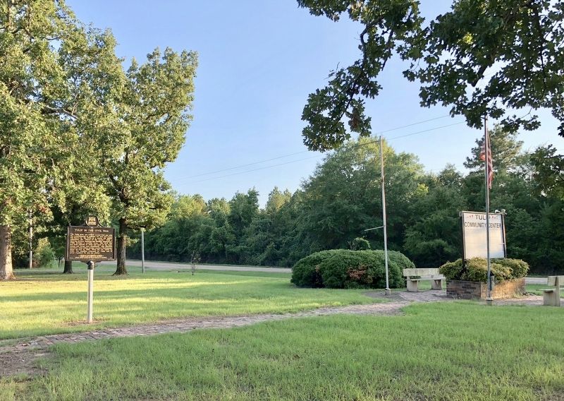 View of marker looking south on Arkansas Highway 9.. Click for full size. View of marker looking south on Arkansas Highway 9. image. Click for full size.