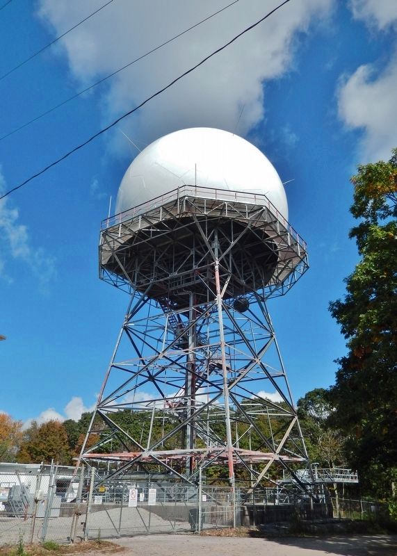 Black Mountain FAA Radar Tower (<i>marker is a quarter-mile walk uphill from here</i>). Click for full size. Black Mountain FAA Radar Tower (<i>marker is a quarter-mile walk uphill from here</i>) image. Click for full size.