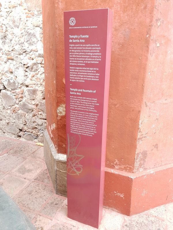 Temple and fountain of Santa Ana Marker. Click for full size. Temple and fountain of Santa Ana Marker image. Click for full size.