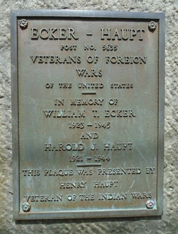 Ecker-Haupt War Memorial Marker image. Click for full size.