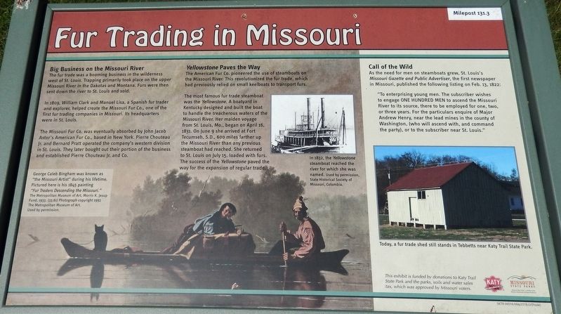 Fur Trading in Missouri Marker image. Click for full size.