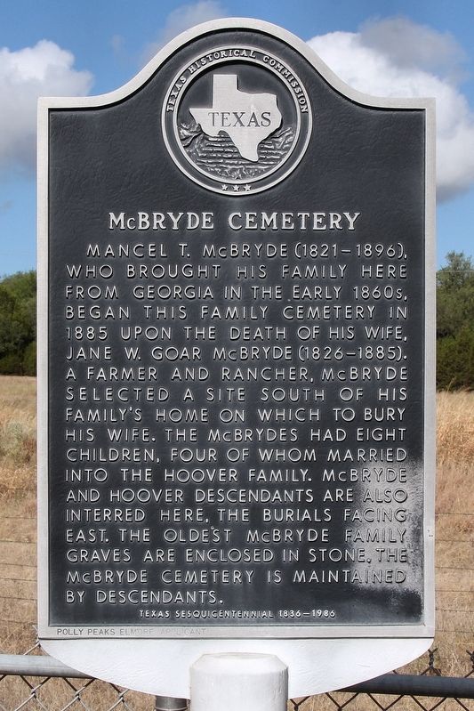 McBryde Cemetery Marker. Click for full size. McBryde Cemetery Marker image. Click for full size.